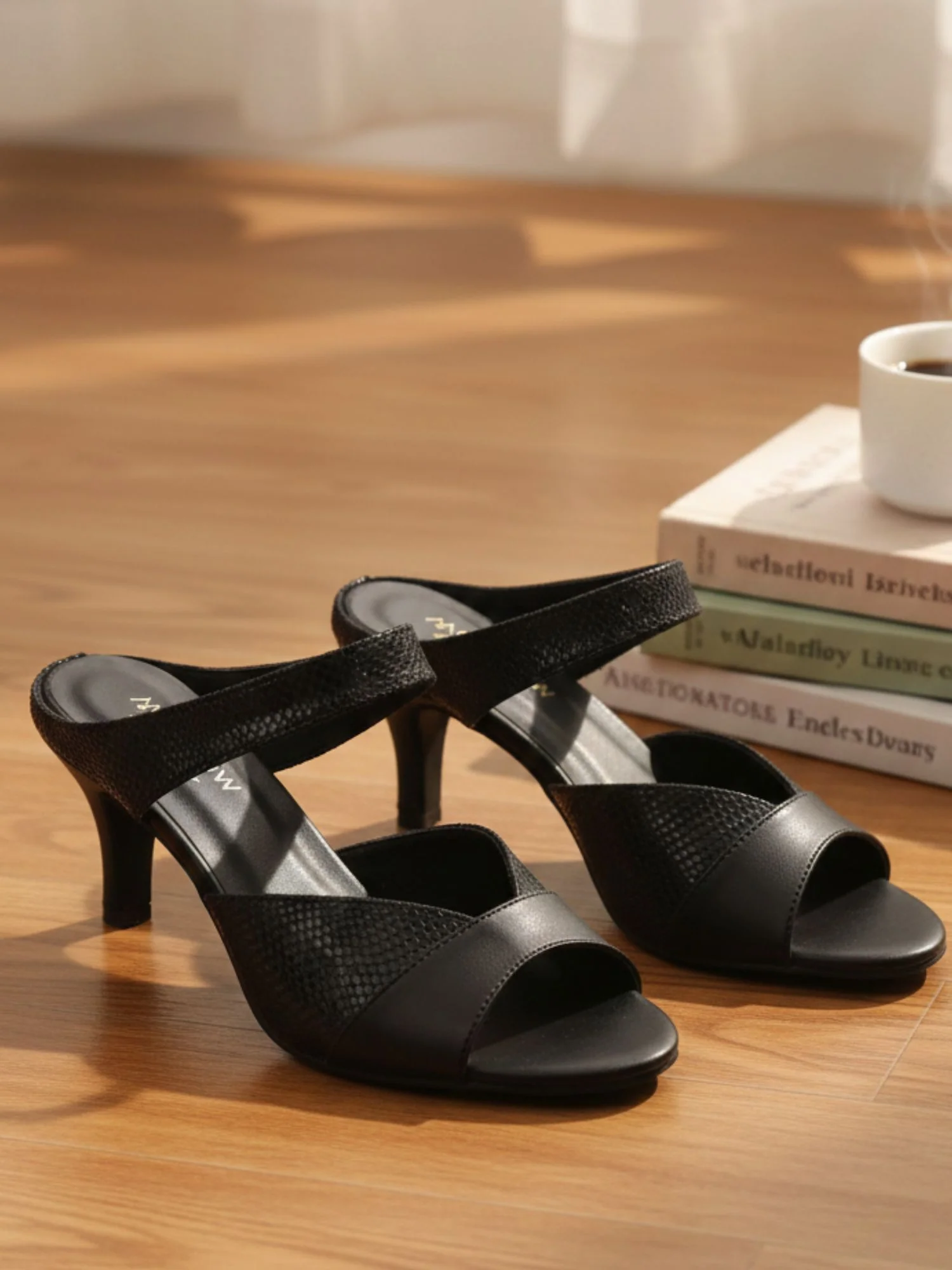 Regina Black Kitten Heel - Image 3