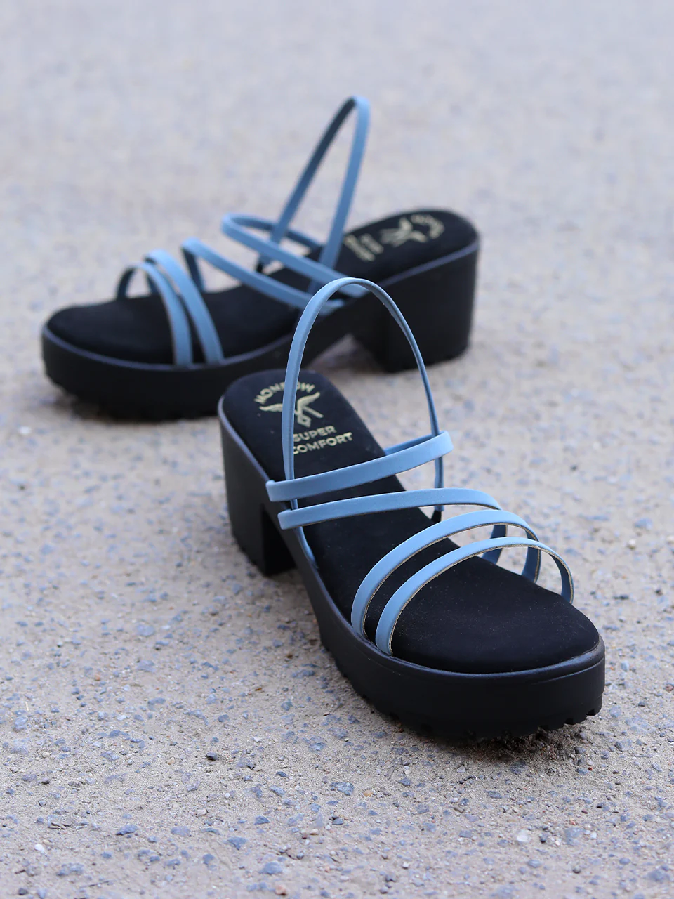 Roslina Blue Block Heels - Image 3