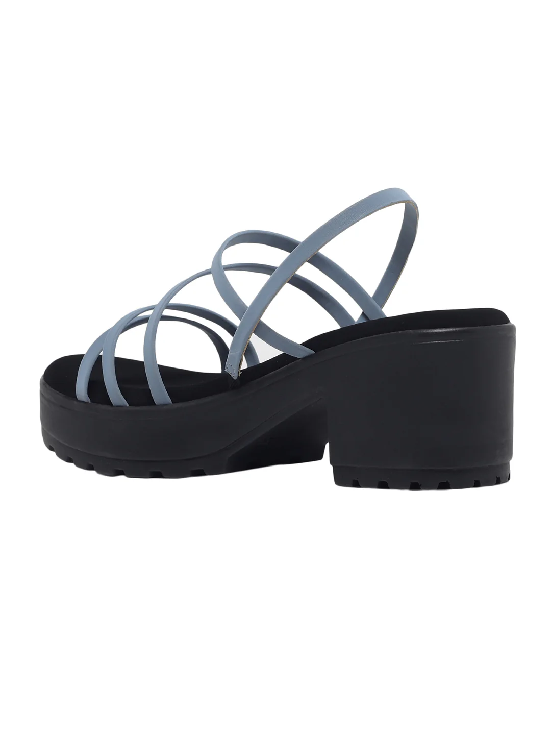 Roslina Blue Block Heels - Image 4