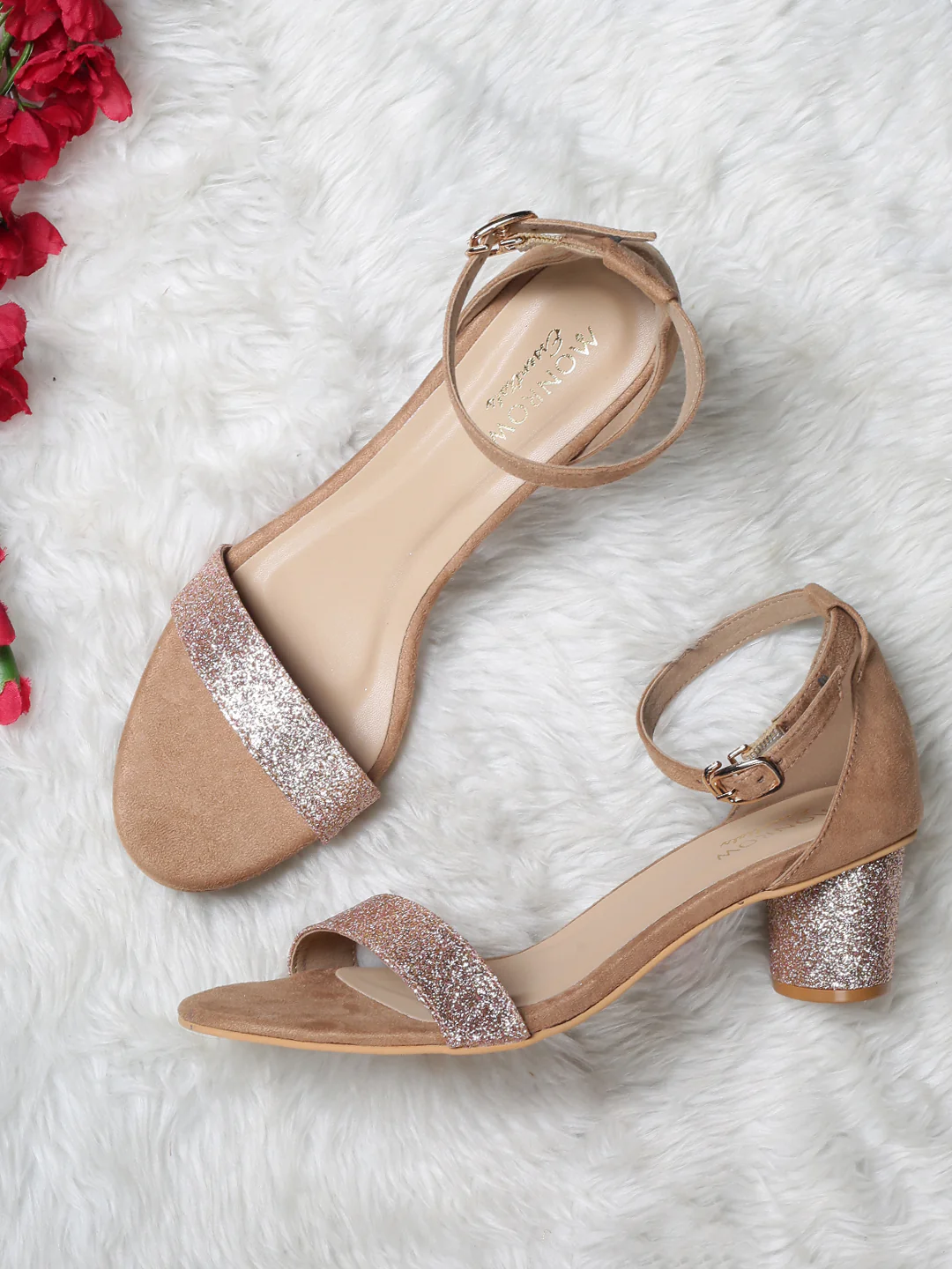 Selena Rose Gold Block Heel