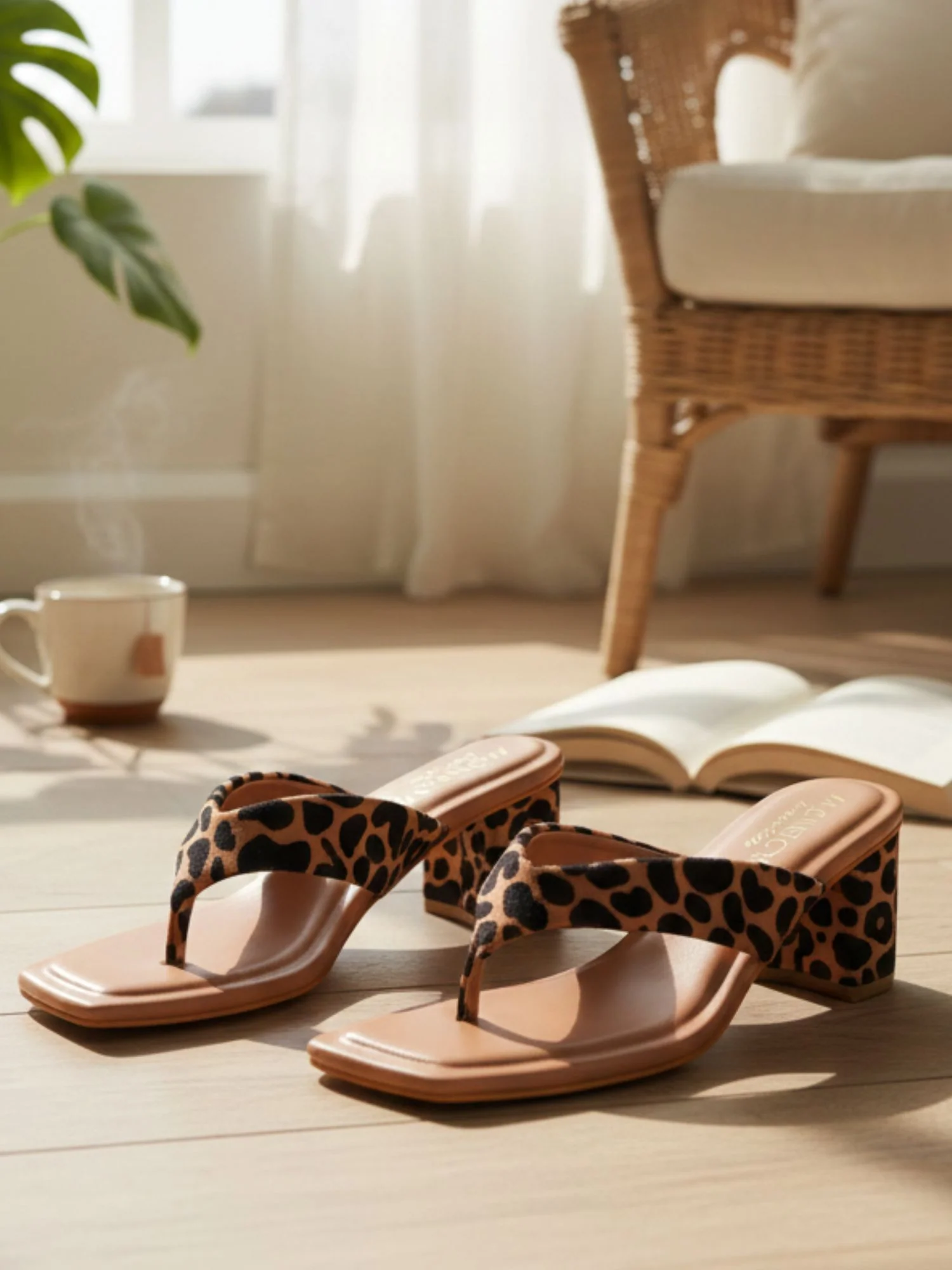 Serena Beige Block Heels - Image 3