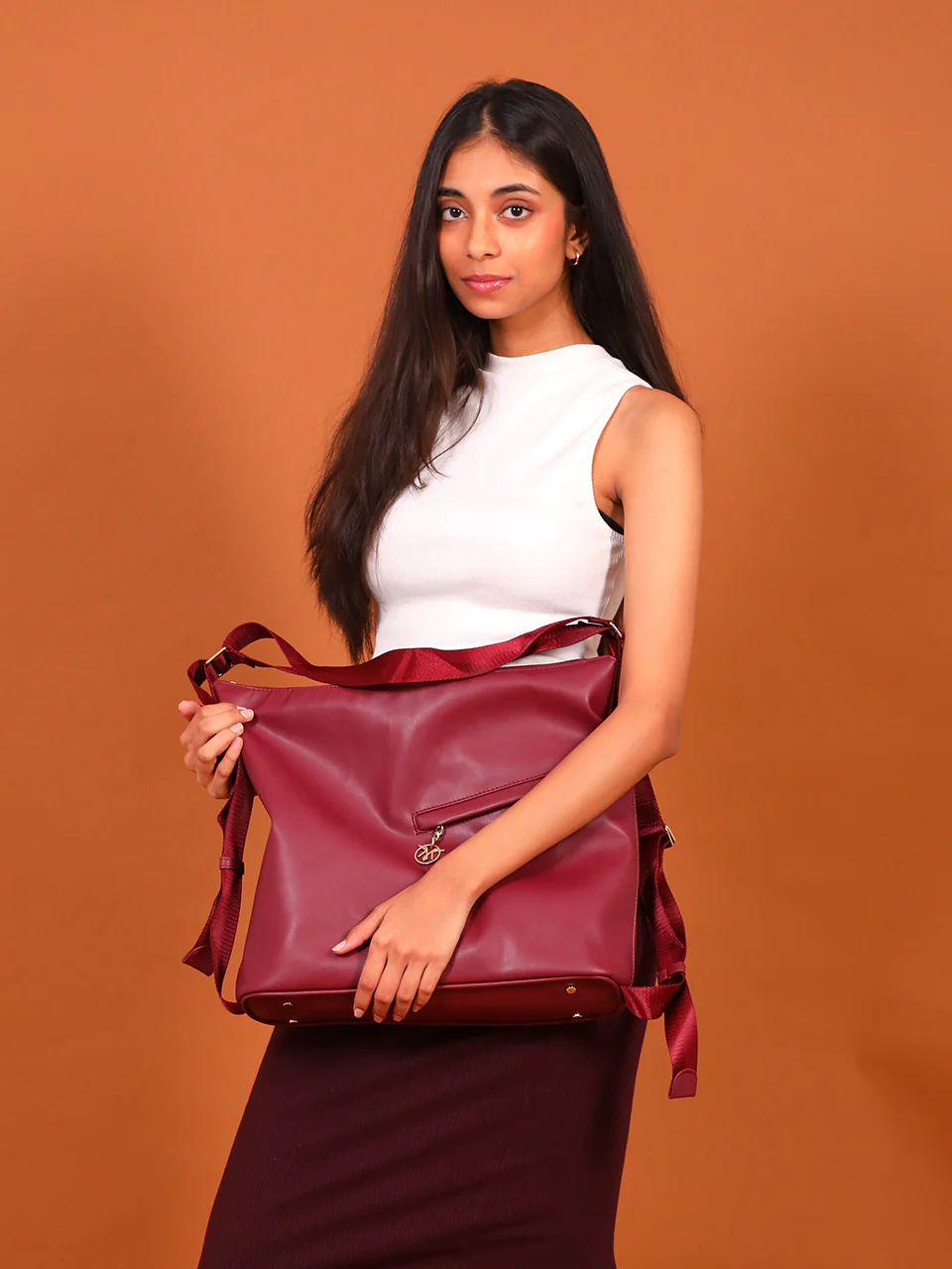Shape Shifter Maroon Tote Bag - Image 4
