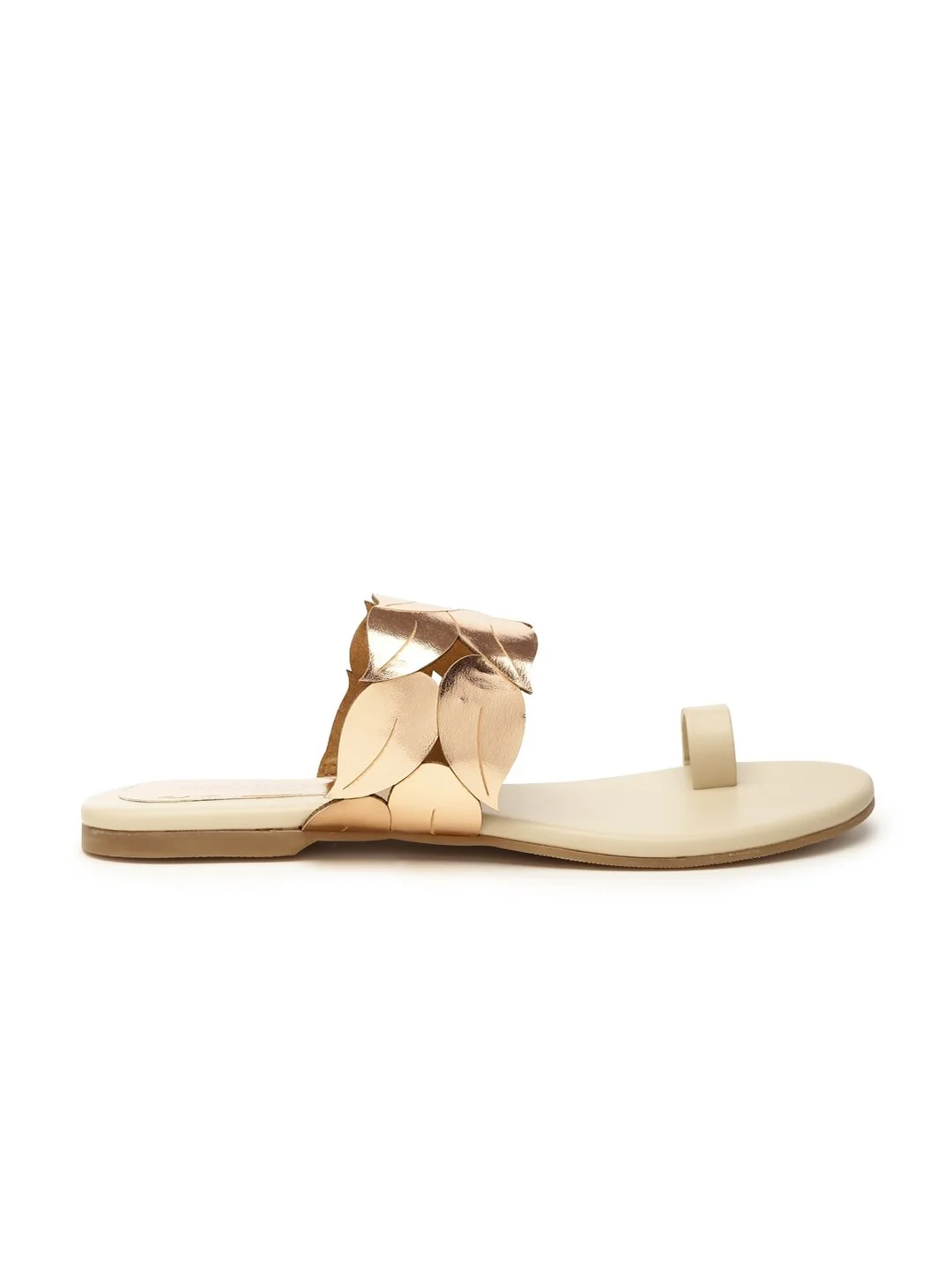 Tamara Gold Toe Strap Flats - Image 3