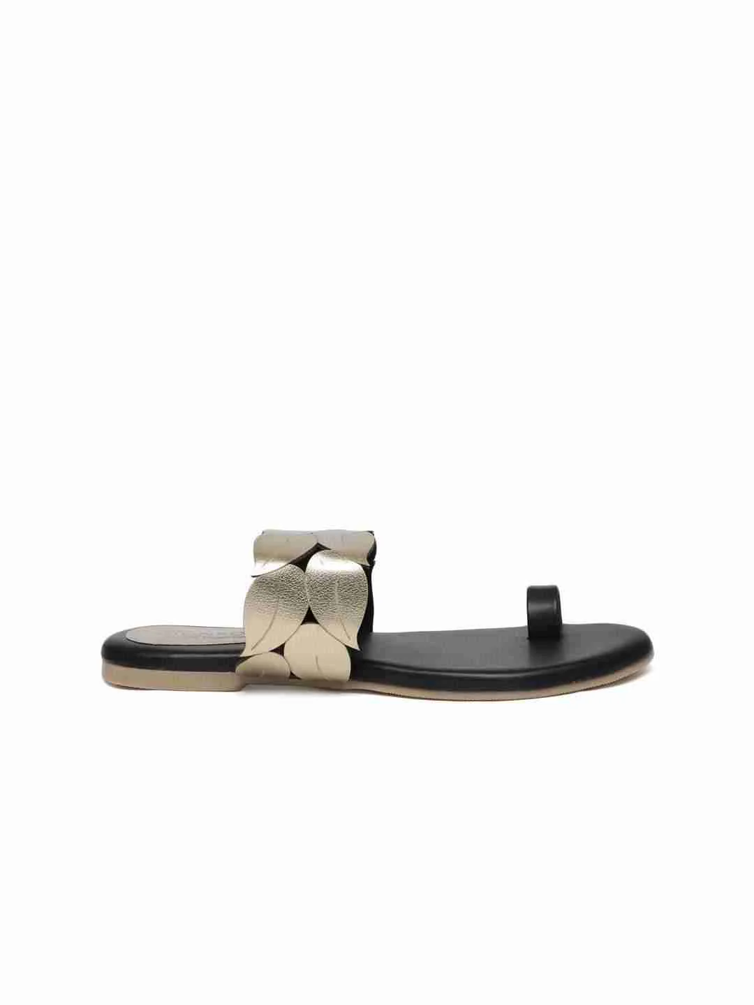 Tamara Black Toe Strap Flats - Image 5