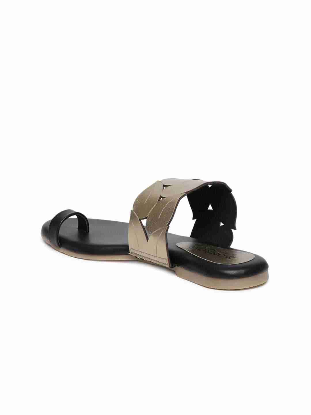 Tamara Black Toe Strap Flats - Image 6
