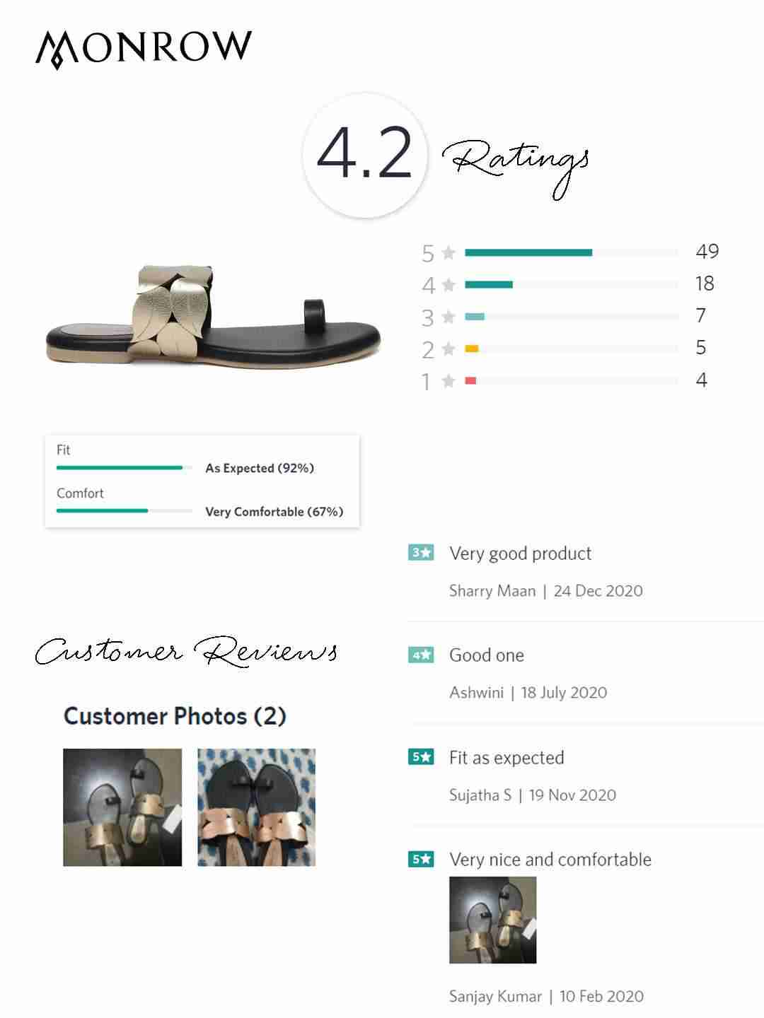 Tamara Black Toe Strap Flats - Image 7