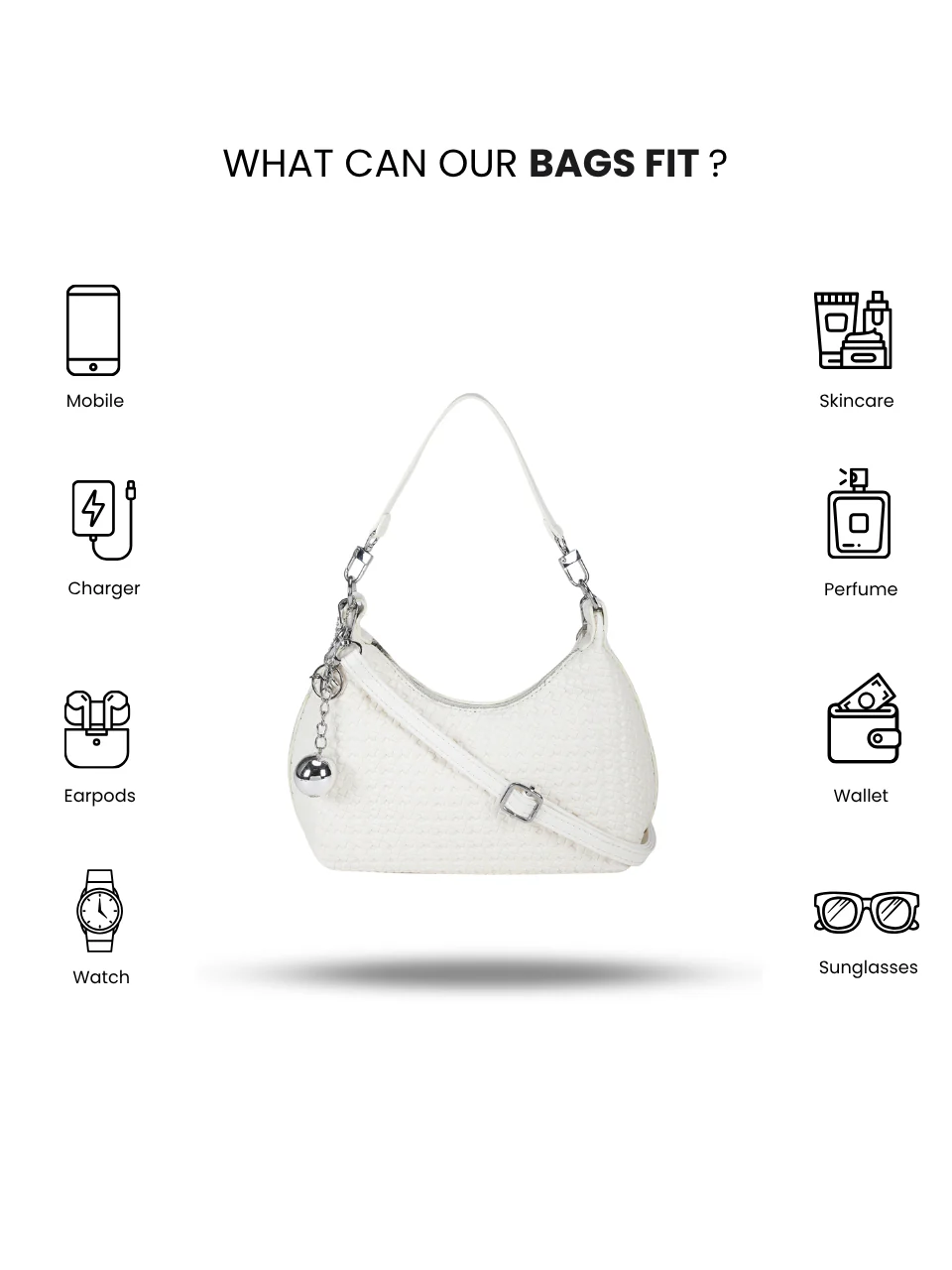 Tessera White Sling Bag - Image 2