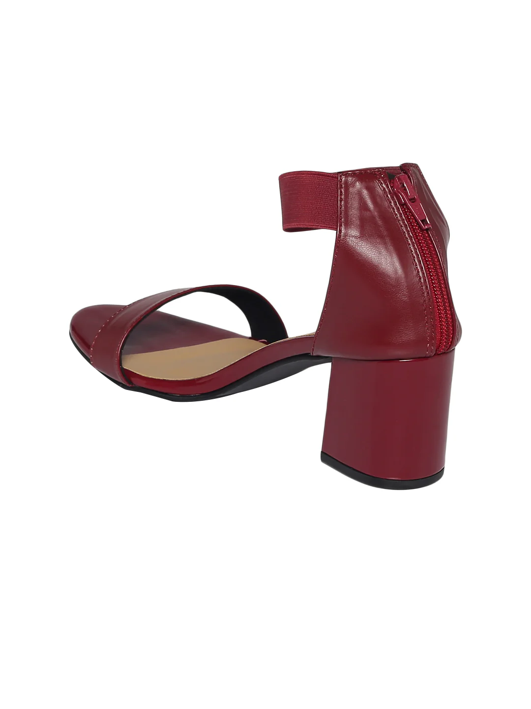 Tiana Maroon Block Heels - Image 4