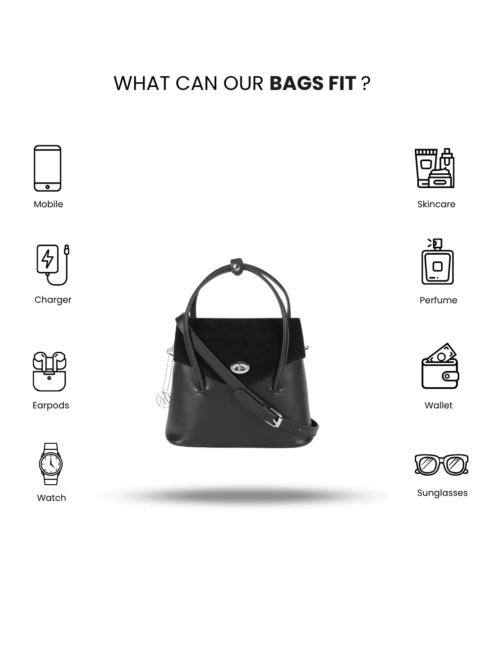 Velora Black Sling Bag - Image 3