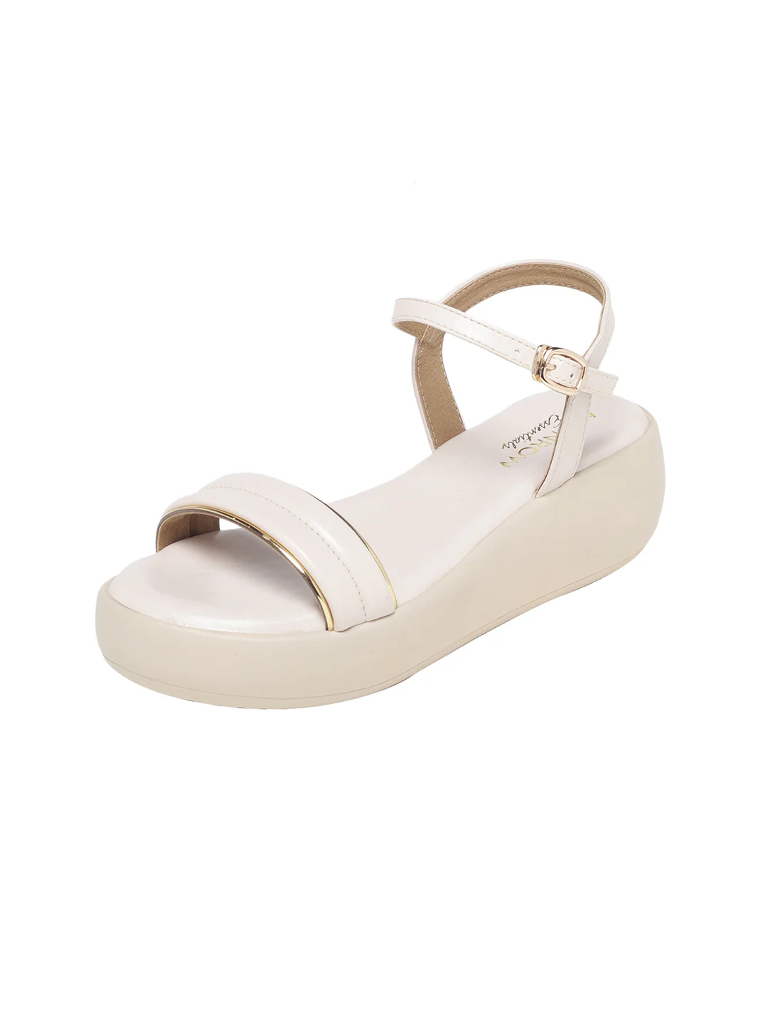 Verina Cream Flatform Heels - Image 13