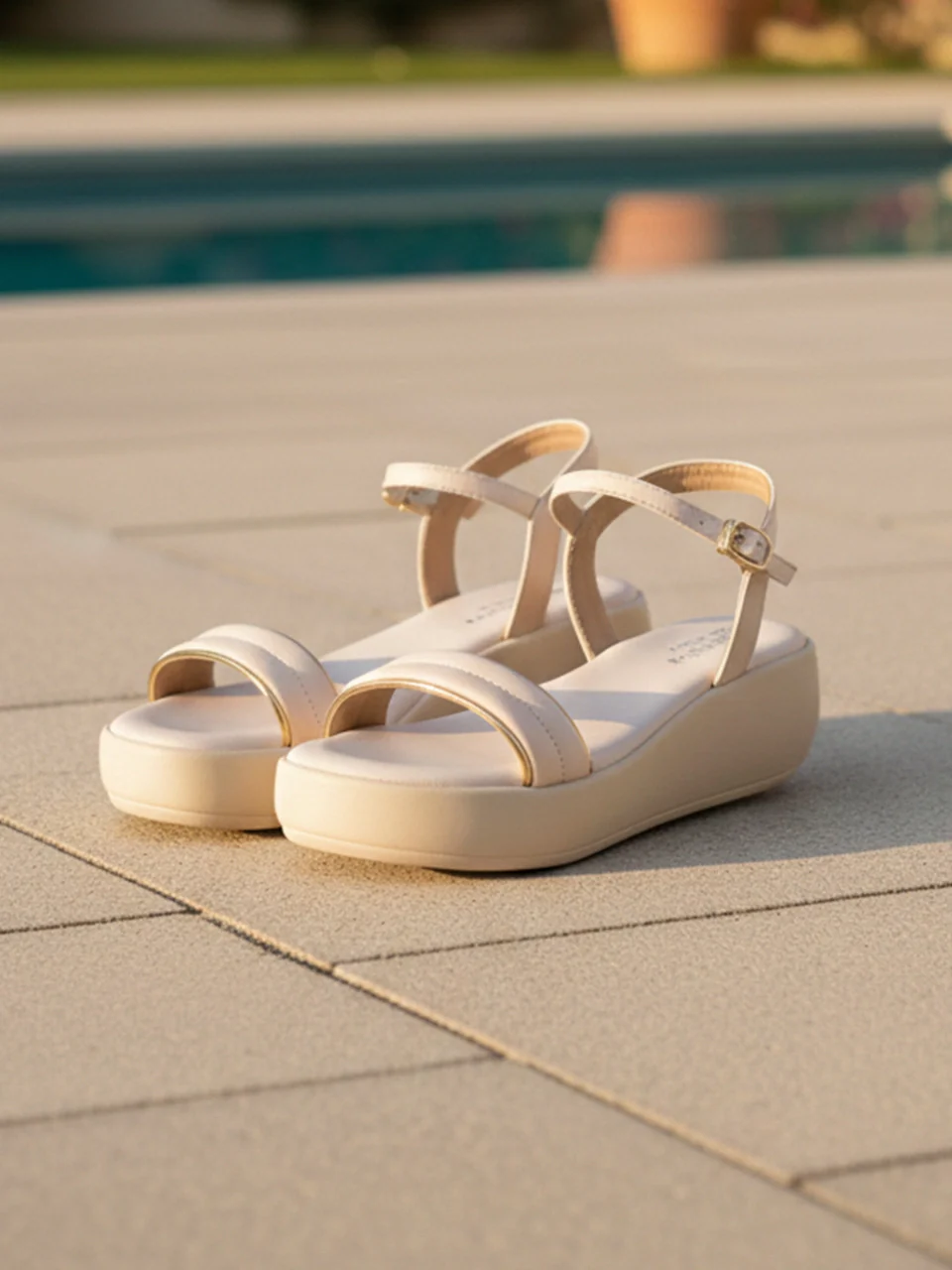Verina Cream Flatform Heels - Image 3