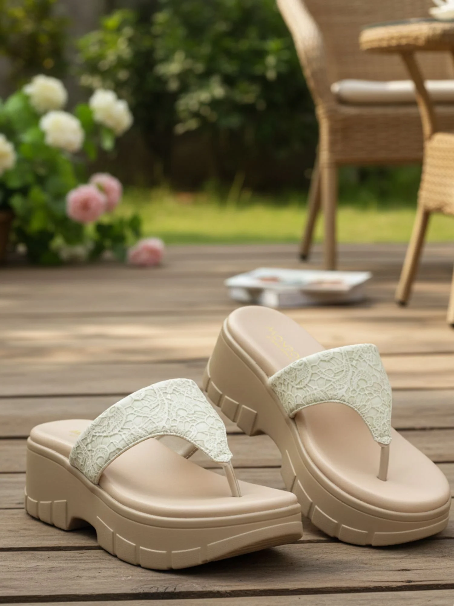 Vulan Cream Indira Wedge Heels - Image 4