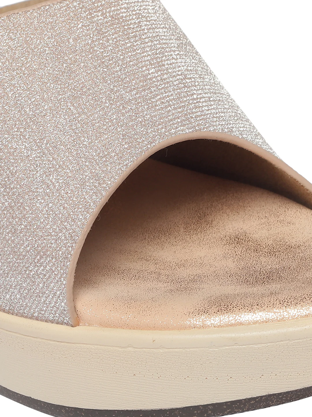 Zara Rose Gold Wedge Heels - Image 7