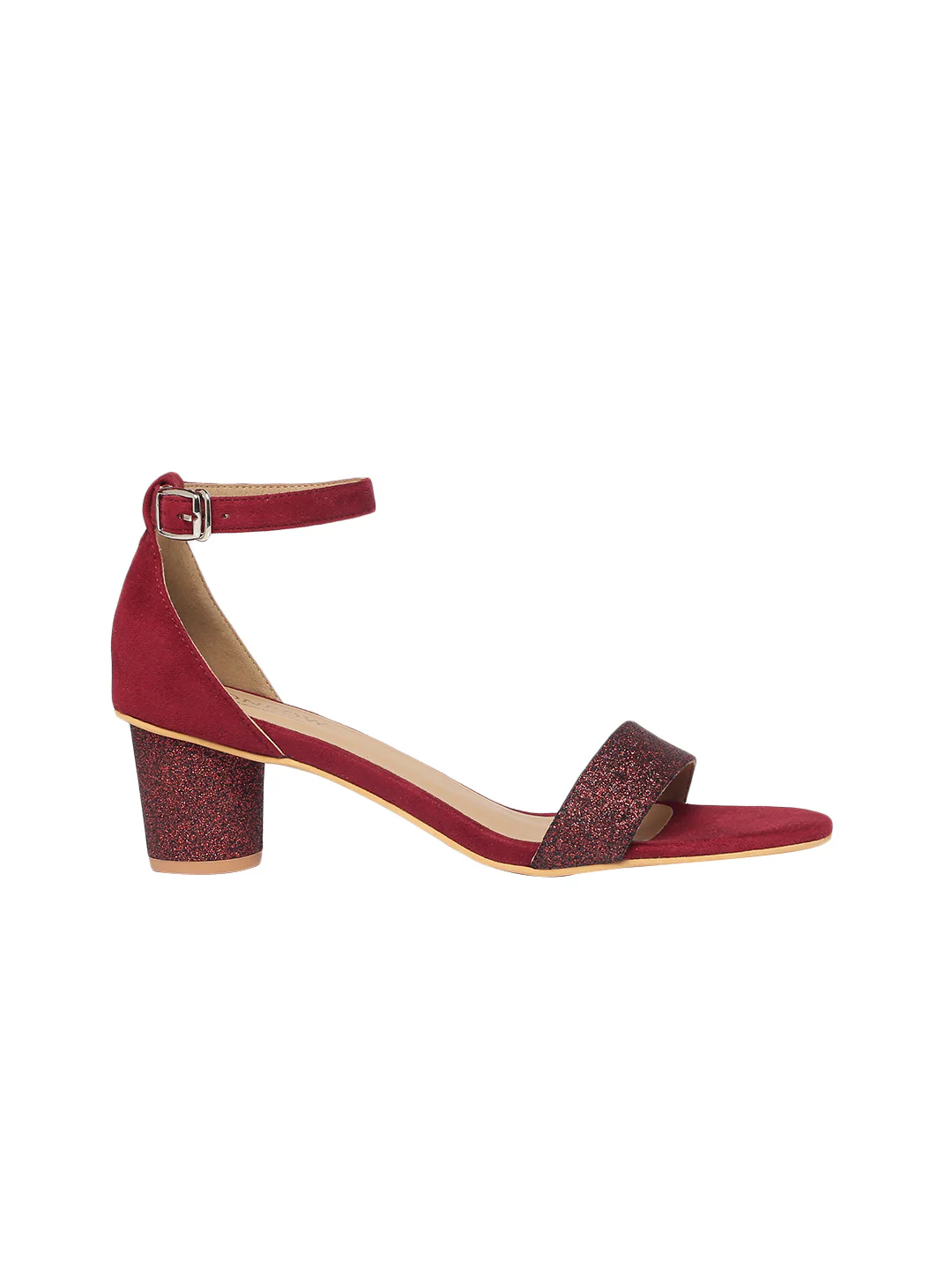 Zelda Maroon Block Heels - Image 5
