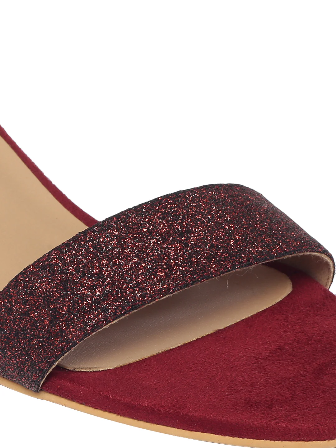 Zelda Maroon Block Heels - Image 7