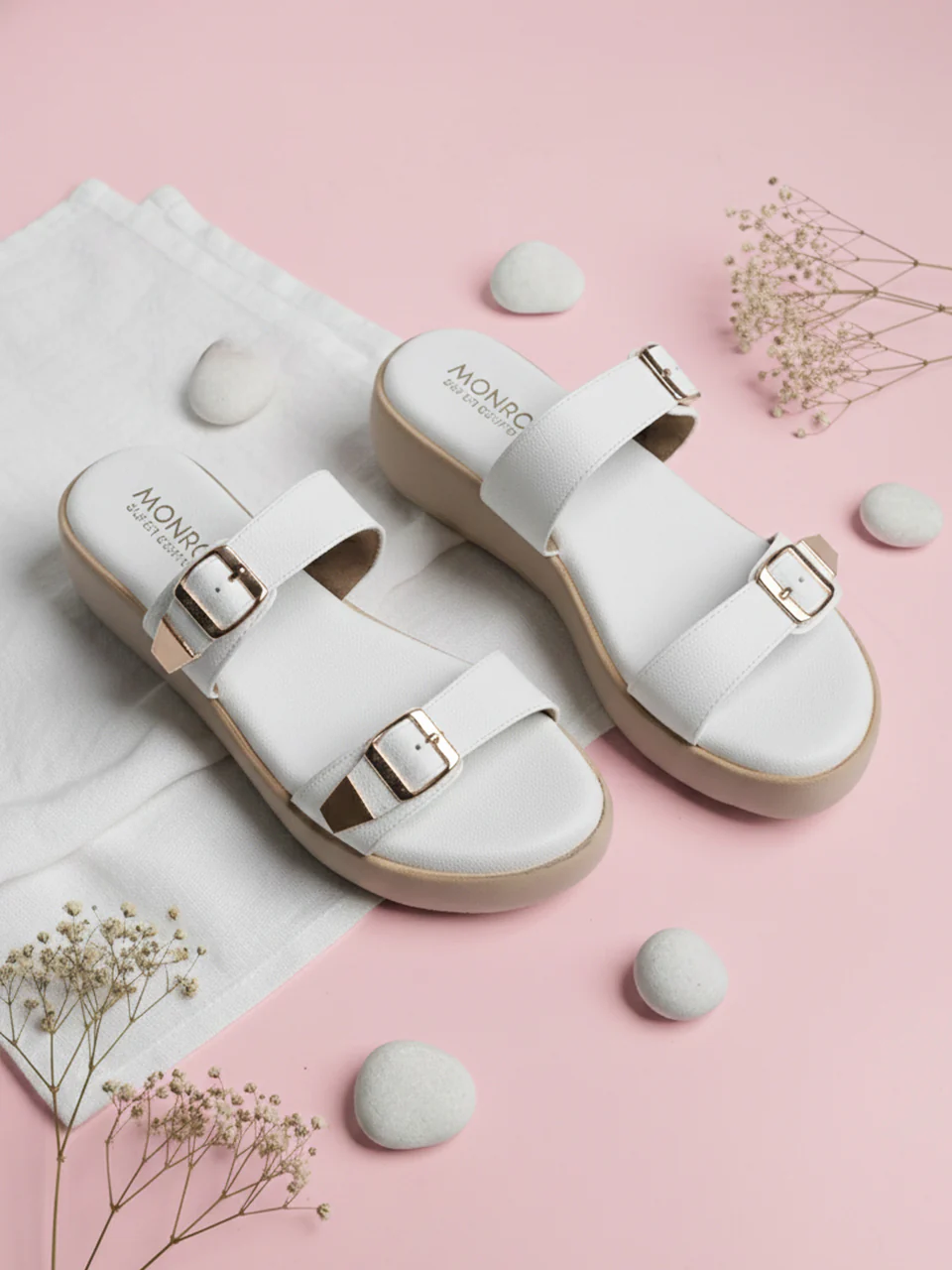 Zinnia White Wedge Heels - Image 3