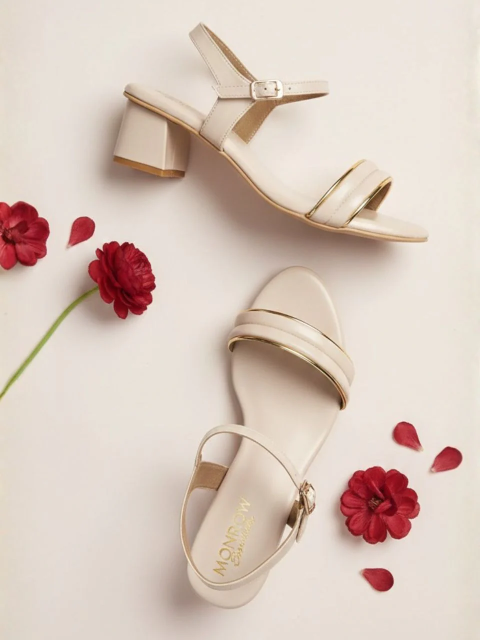 Zivra Cream Block Heels - Image 9