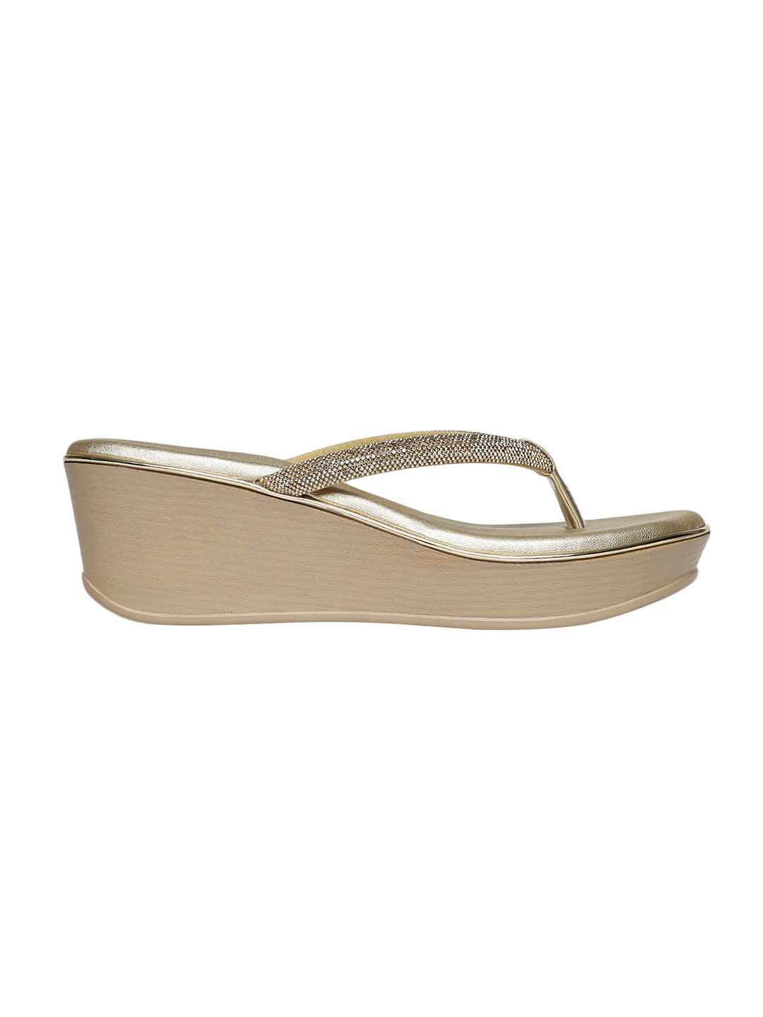 Zova Gold Wedge Heels - Image 5