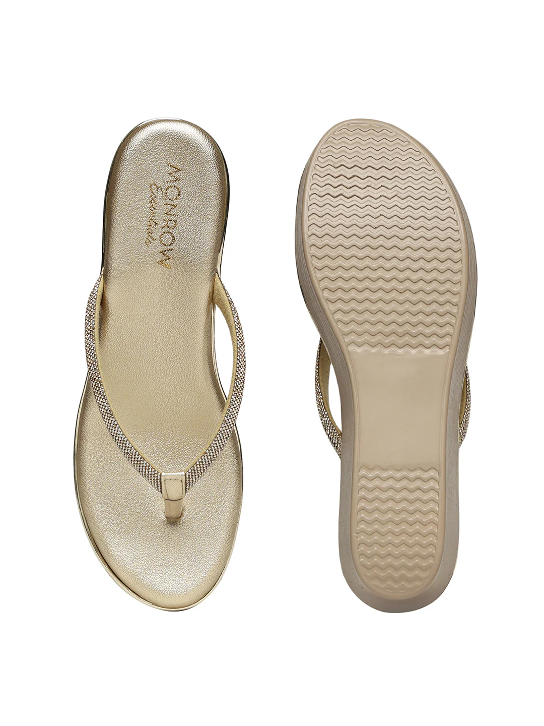 Zova Gold Wedge Heels - Image 6
