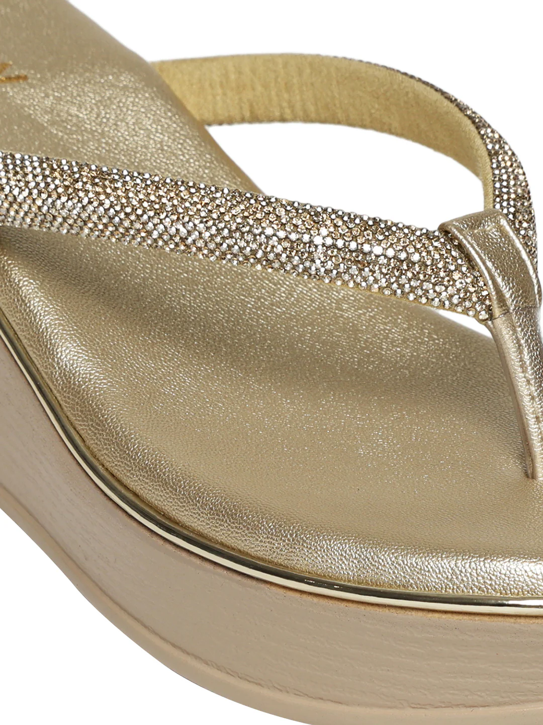 Zova Gold Wedge Heels - Image 8