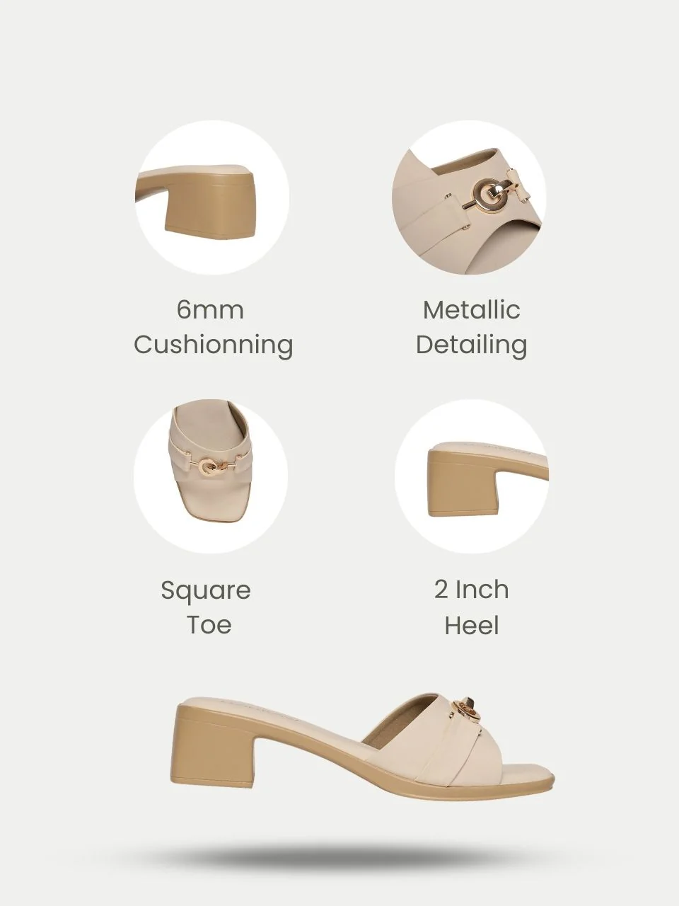 Zyelle Cream Block Heels - Image 2