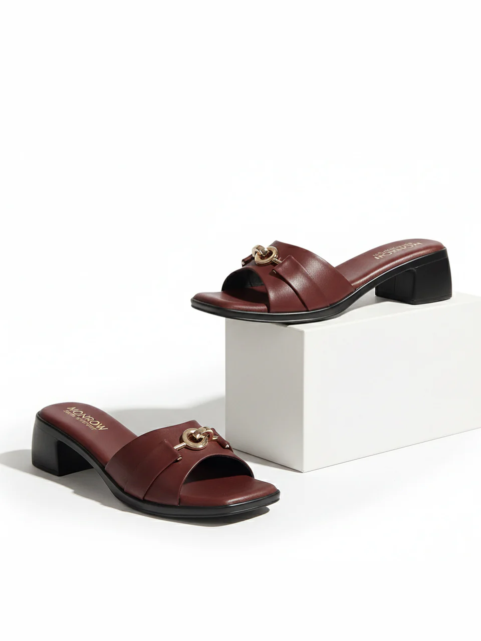 Zyelle Maroon Block Heels - Image 3